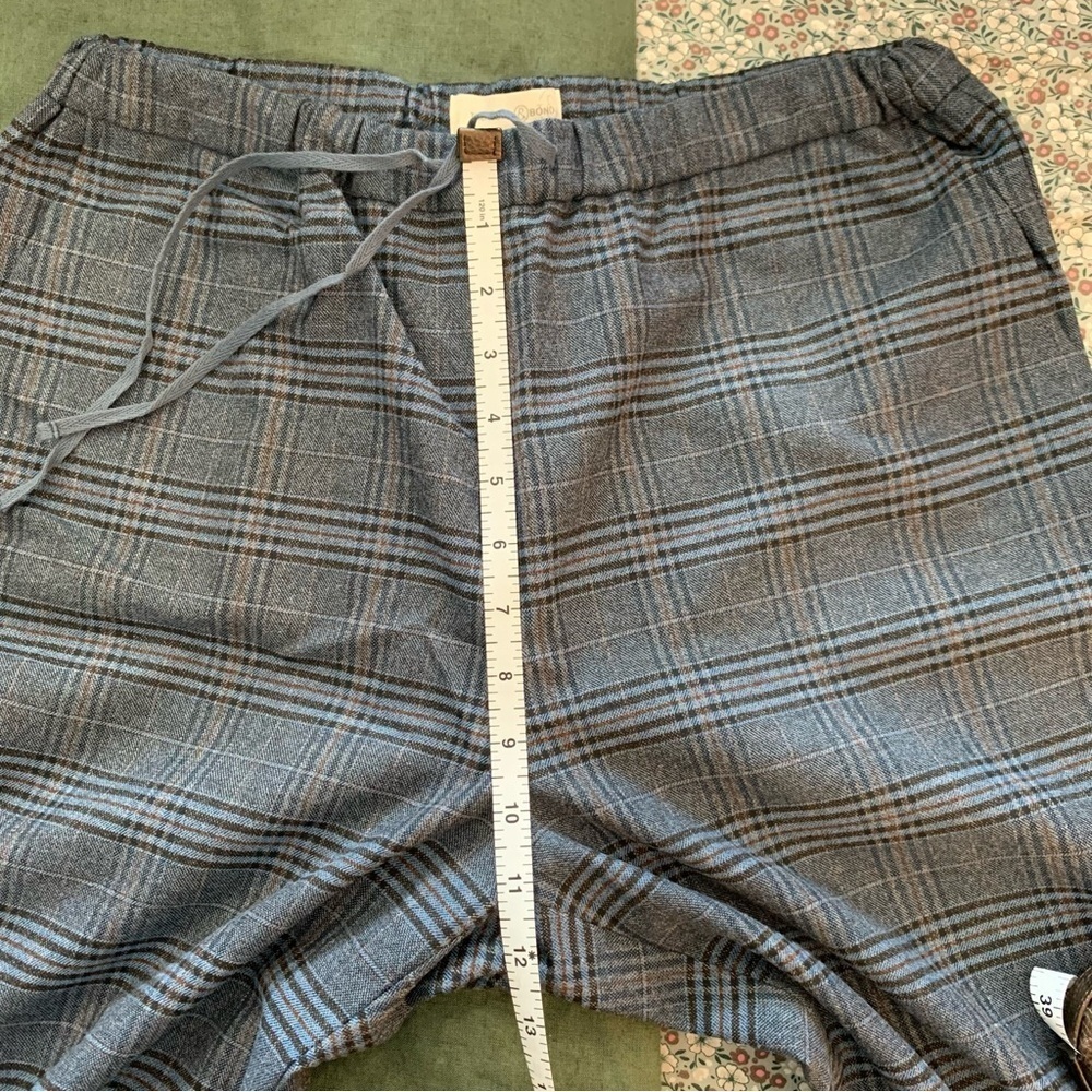Treasure & Bond Straight Leg Pants In Plaid Heritage Navy & Black Size S NWT - Picture 13 of 14